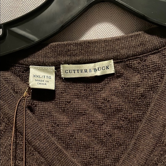 Cutter & Buck Brown V-Neck Sweater - Picture 2 of 12
